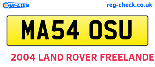 MA54OSU are the vehicle registration plates.