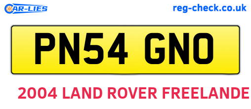 PN54GNO are the vehicle registration plates.