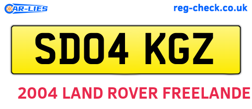 SD04KGZ are the vehicle registration plates.