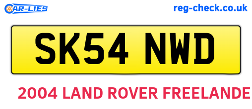 SK54NWD are the vehicle registration plates.