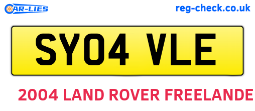 SY04VLE are the vehicle registration plates.
