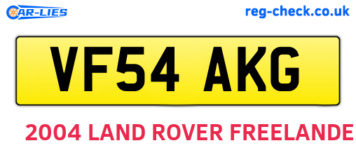 VF54AKG are the vehicle registration plates.