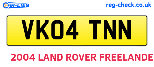 VK04TNN are the vehicle registration plates.