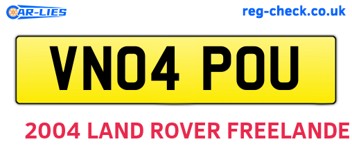 VN04POU are the vehicle registration plates.