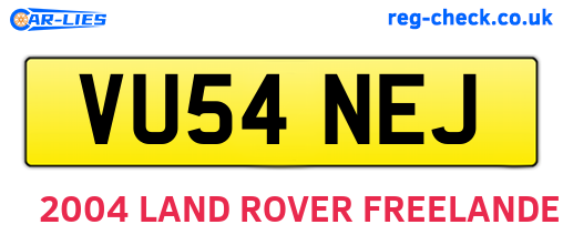 VU54NEJ are the vehicle registration plates.