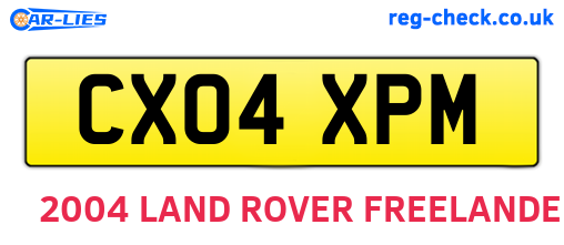 CX04XPM are the vehicle registration plates.