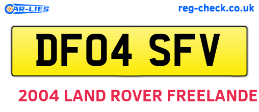 DF04SFV are the vehicle registration plates.