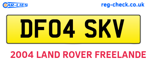 DF04SKV are the vehicle registration plates.