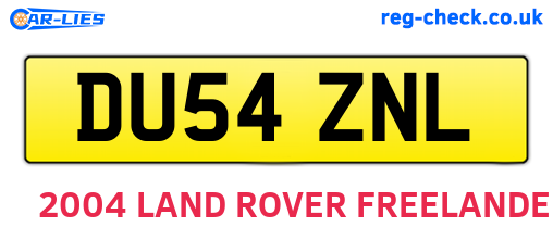 DU54ZNL are the vehicle registration plates.