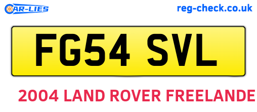 FG54SVL are the vehicle registration plates.
