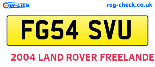 FG54SVU are the vehicle registration plates.