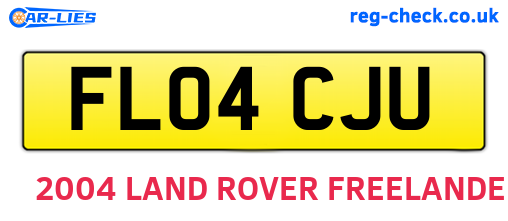 FL04CJU are the vehicle registration plates.