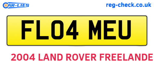 FL04MEU are the vehicle registration plates.