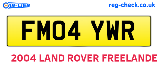 FM04YWR are the vehicle registration plates.
