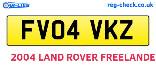 FV04VKZ are the vehicle registration plates.