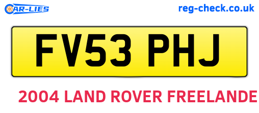 FV53PHJ are the vehicle registration plates.