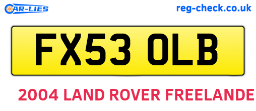 FX53OLB are the vehicle registration plates.