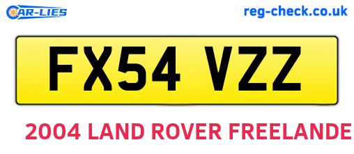 FX54VZZ are the vehicle registration plates.