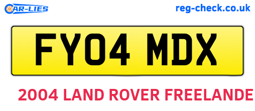 FY04MDX are the vehicle registration plates.