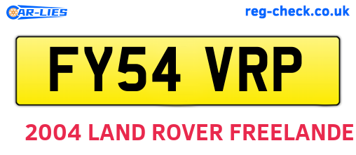 FY54VRP are the vehicle registration plates.