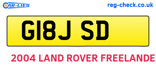 G18JSD are the vehicle registration plates.