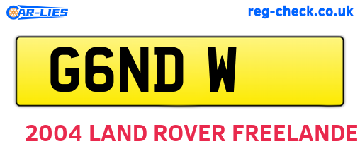 G6NDW are the vehicle registration plates.