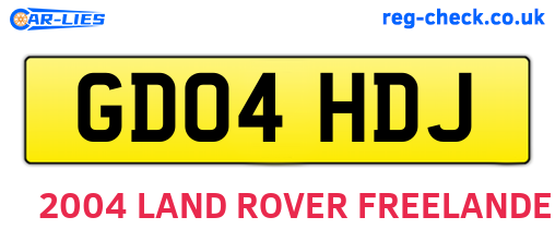 GD04HDJ are the vehicle registration plates.