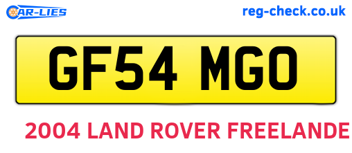 GF54MGO are the vehicle registration plates.
