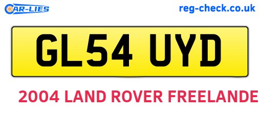GL54UYD are the vehicle registration plates.