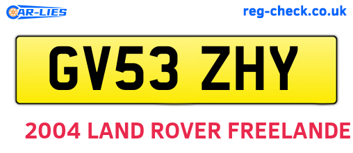 GV53ZHY are the vehicle registration plates.