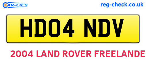 HD04NDV are the vehicle registration plates.