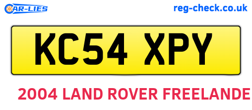 KC54XPY are the vehicle registration plates.