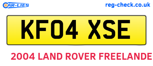 KF04XSE are the vehicle registration plates.