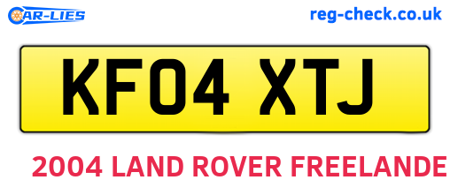 KF04XTJ are the vehicle registration plates.