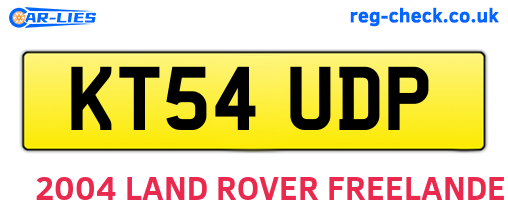 KT54UDP are the vehicle registration plates.