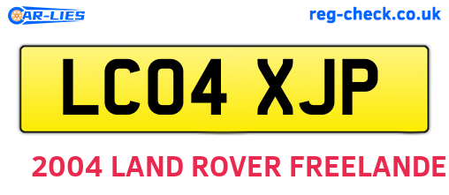 LC04XJP are the vehicle registration plates.