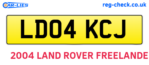 LD04KCJ are the vehicle registration plates.