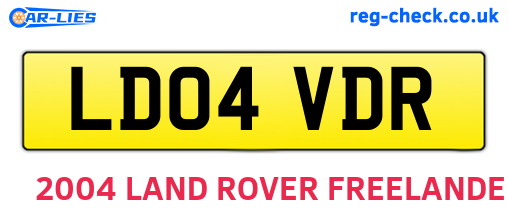 LD04VDR are the vehicle registration plates.