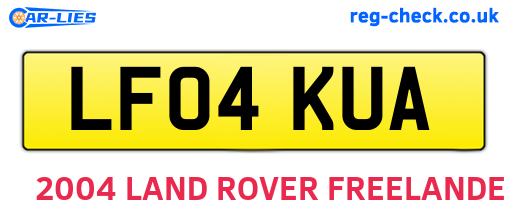 LF04KUA are the vehicle registration plates.