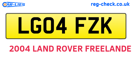 LG04FZK are the vehicle registration plates.