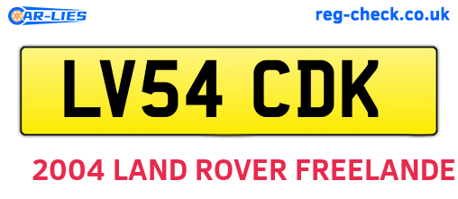 LV54CDK are the vehicle registration plates.