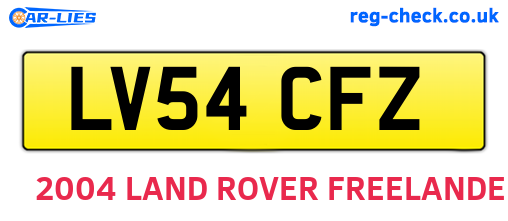 LV54CFZ are the vehicle registration plates.