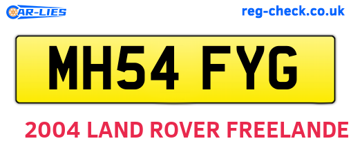 MH54FYG are the vehicle registration plates.