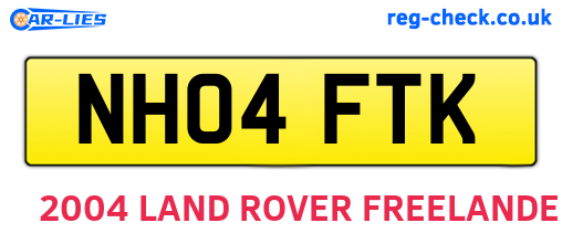 NH04FTK are the vehicle registration plates.