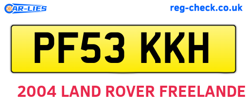 PF53KKH are the vehicle registration plates.