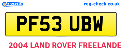 PF53UBW are the vehicle registration plates.