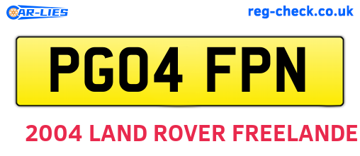 PG04FPN are the vehicle registration plates.