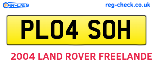 PL04SOH are the vehicle registration plates.
