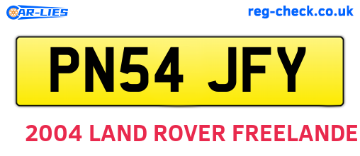PN54JFY are the vehicle registration plates.