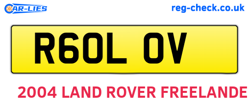 R60LOV are the vehicle registration plates.